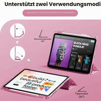 Trblietavý obal INFILAND na iPad Air 11" s priehľadnou zadnou časťou a držiakom na ceruzku – M2 2024/M3 2025/M4 2026, Air 5./4. generácia 2022/2020, ružový 7