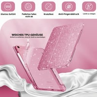 Trblietavý obal INFILAND na iPad Air 11" s priehľadnou zadnou časťou a držiakom na ceruzku – M2 2024/M3 2025/M4 2026, Air 5./4. generácia 2022/2020, ružový 4