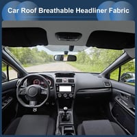 INFINAUTO Material textil auto cu spate din spumă respirabilă pentru tapițerie, 64x48 inchi, gri închis, plasă pentru repararea plafonului de mașini, camioane, autorulote și SUV-uri 2