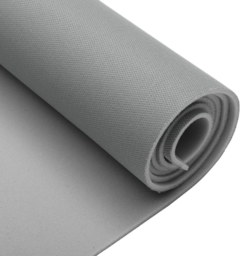INFINAUTO Material textil auto cu spate din spumă respirabilă pentru tapițerie, 64x48 inchi, gri închis, plasă pentru repararea plafonului de mașini, camioane, autorulote și SUV-uri