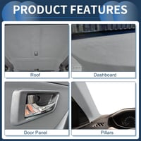 INFINAUTO Material textil auto cu spate din spumă respirabilă pentru tapițerie, 64x48 inchi, gri închis, plasă pentru repararea plafonului de mașini, camioane, autorulote și SUV-uri 3
