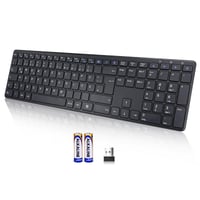 Bezdrôtová klávesnica INFINMIND, ultratenký tichý dizajn v plnej veľkosti, 19 multimediálnych tlačidiel, dlhá výdrž batérie, QWERTZ, PC, notebook, Mac, Windows 1
