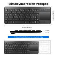 Bezdrôtová Bluetooth klávesnica INFINMIND s touchpadom, Multi-Touch, 2,4 G a BT pripojenie, USB Plug-and-Play, kompatibilná so systémom Windows 4