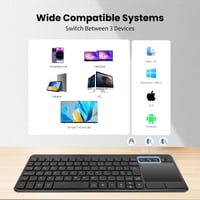 Bezdrôtová Bluetooth klávesnica INFINMIND s touchpadom, Multi-Touch, 2,4 G a BT pripojenie, USB Plug-and-Play, kompatibilná so systémom Windows 7