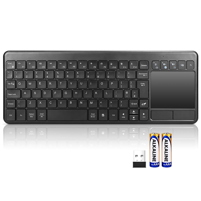 Bezdrôtová Bluetooth klávesnica INFINMIND s touchpadom, Multi-Touch, 2,4 G a BT pripojenie, USB Plug-and-Play, kompatibilná so systémom Windows
