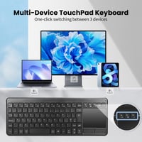 Bezdrôtová Bluetooth klávesnica INFINMIND s touchpadom, Multi-Touch, 2,4 G a BT pripojenie, USB Plug-and-Play, kompatibilná so systémom Windows 5