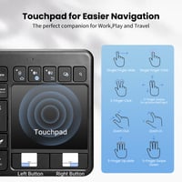 Bezdrôtová Bluetooth klávesnica INFINMIND s touchpadom, Multi-Touch, 2,4 G a BT pripojenie, USB Plug-and-Play, kompatibilná so systémom Windows 3