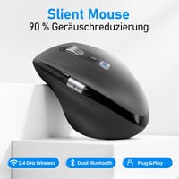 Bezdrôtová Bluetooth myš INFINMIND s bočným kolieskom, tichá ergonomická myš pre viac zariadení, pre Mac, notebook, iPad, tablet 2