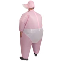 IRETG Nafukovací kostým bábätka pre dospelých ružový - vtipný kostým na oslavu príchodu bábätka (baby shower) a odhalenie pohlavia 7