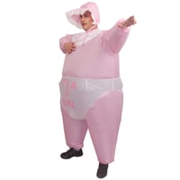 IRETG Nafukovací kostým bábätka pre dospelých ružový - vtipný kostým na oslavu príchodu bábätka (baby shower) a odhalenie pohlavia 5