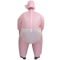 IRETG Nafukovací kostým bábätka pre dospelých ružový - vtipný kostým na oslavu príchodu bábätka (baby shower) a odhalenie pohlavia 8