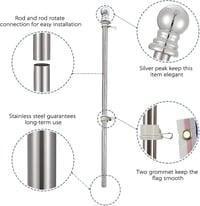 INFLATION Stâlp de Aluminiu pentru Steag, 150-180 cm, cu Inel Rotativ, Steag German și Set de 5 Steaguri Opționale 3
