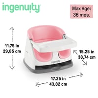 Ingenuity 2 v 1 jedálenská stolička a sedadlo pre batoľatá s odnímateľným podnosom, ideálna stolička na kŕmenie na cesty, Peony, od 6 mesiacov 6