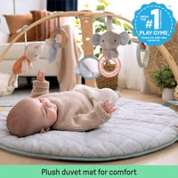 Ingenuity Cozy Spot Loamy obojstranná hracia deka s drevenou hrazdičkou, odnímateľnými hračkami, podporným vankúšikom, extra mäkká, prateľná v práčke, béžová 4