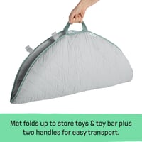 Ingenuity Cozy Spot Loamy obojstranná hracia deka s drevenou hrazdičkou, odnímateľnými hračkami, podporným vankúšikom, extra mäkká, prateľná v práčke, béžová 7