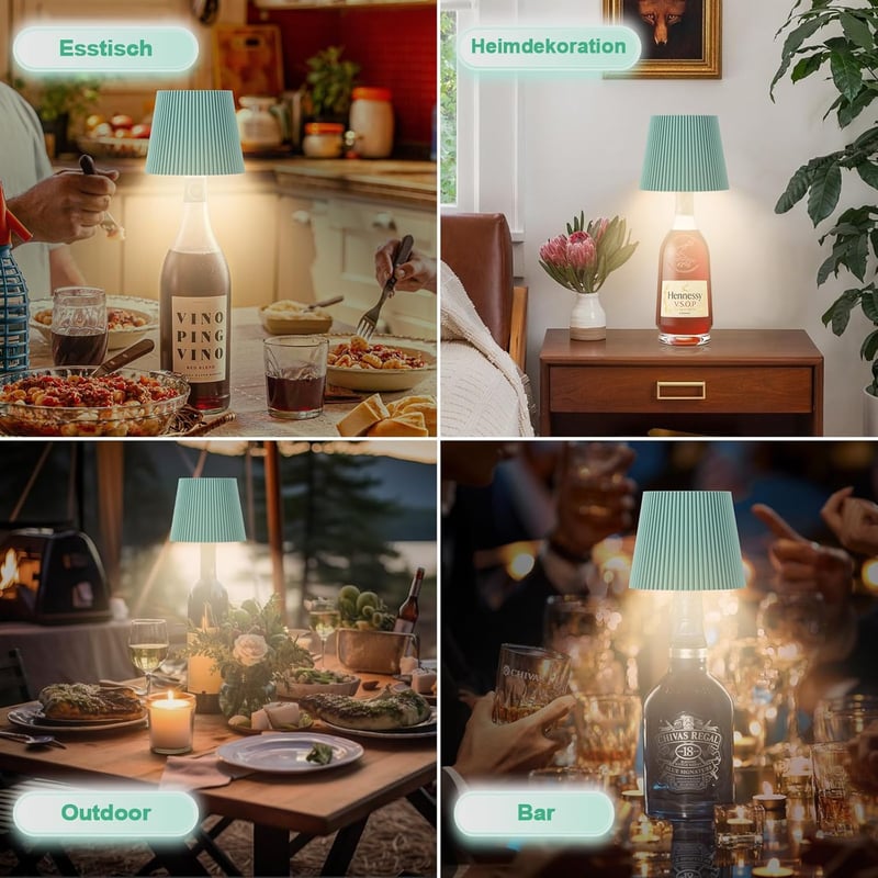 INHDBOX LED Asztali Lámpa Vezeték Nélküli 6000mAh Érintésérzékeny 3 Színhőmérséklet 2db