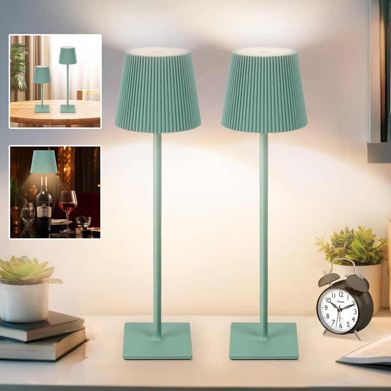 INHDBOX LED Asztali Lámpa Vezeték Nélküli 6000mAh Érintésérzékeny 3 Színhőmérséklet 2db
