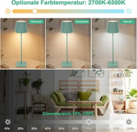 INHDBOX LED Asztali Lámpa Vezeték Nélküli 6000mAh Érintésérzékeny 3 Színhőmérséklet 2db 2