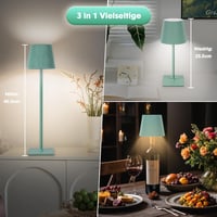 INHDBOX LED Asztali Lámpa Vezeték Nélküli 6000mAh Érintésérzékeny 3 Színhőmérséklet 2db 3