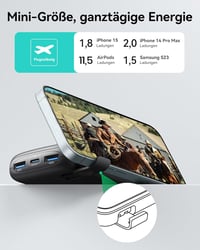 INIU 10000mAh Powerbank 22.5W Gyorstöltés PD3.0 QC4.0 Telefontartóval iPhone Samsung Xiaomi 5