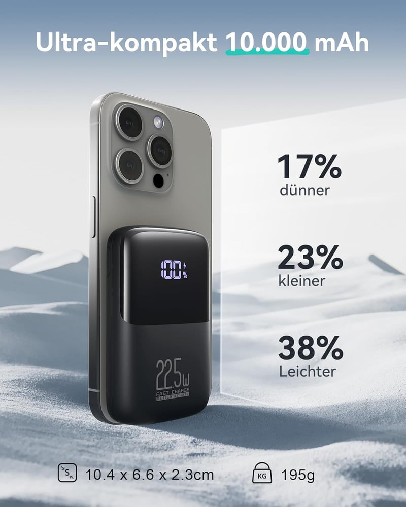 INIU 10000mAh Powerbank 22.5W Gyorstöltés PD3.0 QC4.0 Telefontartóval iPhone Samsung Xiaomi
