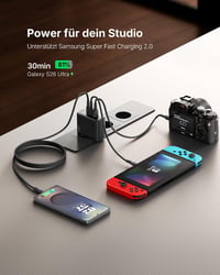 INIU 100W USB-C gyorstöltő 3 porttal MacBook iPad iPhone Samsung 6