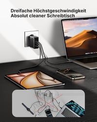 INIU 100W USB-C gyorstöltő 3 porttal MacBook iPad iPhone Samsung 2