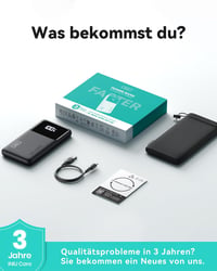 INIU 10500mAh Power Bank 18W PD3.0 QC4.0 LED kijelzővel, telefontartóval és zseblámpa funkcióval - Klassische Größe, black 8