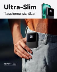 INIU 10500mAh Power Bank 18W PD3.0 QC4.0 LED kijelzővel, telefontartóval és zseblámpa funkcióval - Klassische Größe, black 3
