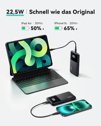 INIU 10500mAh Power Bank 18W PD3.0 QC4.0 LED kijelzővel, telefontartóval és zseblámpa funkcióval - Klassische Größe, black 2