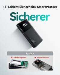 INIU 10500mAh Power Bank 18W PD3.0 QC4.0 LED kijelzővel, telefontartóval és zseblámpa funkcióval - Klassische Größe, black 6
