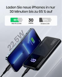 INIU 10500mAh Power Bank 18W PD3.0 QC4.0 LED kijelzővel, telefontartóval és zseblámpa funkcióval - Klassische Größe, black 9