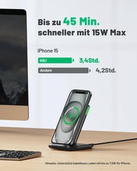 INIU 15W Qi Wireless Charger iPhone Samsung Galaxy Fast Charging Pad - 1 piece, black 2