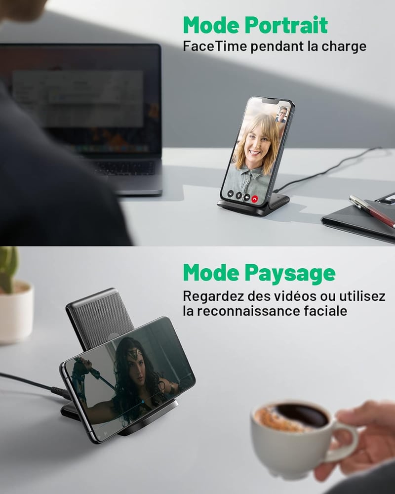 INIU 15W Wireless Charger iPhone Samsung Galaxy gyors vezeték nélküli töltő - multi-coloured