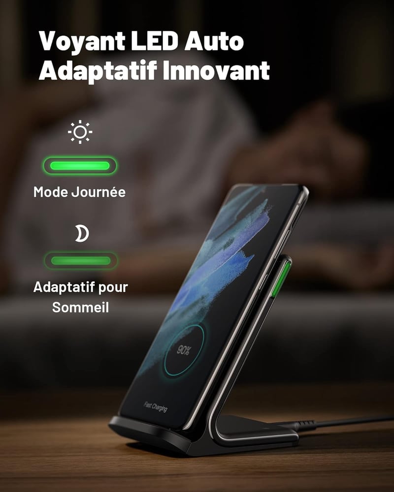INIU 15W Wireless Charger iPhone Samsung Galaxy gyors vezeték nélküli töltő - multi-coloured