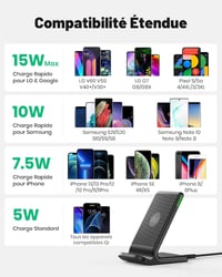 INIU 15W Wireless Charger iPhone Samsung Galaxy gyors vezeték nélküli töltő - multi-coloured 5