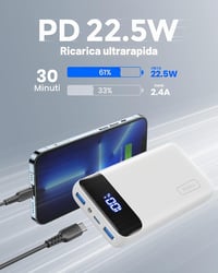 INIU 20000 mAh powerbank USB-C PD3.0 QC4.0 3A 2