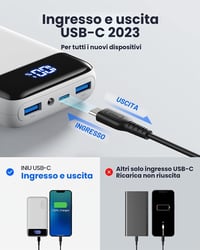 INIU 20000 mAh powerbank USB-C PD3.0 QC4.0 3A 3