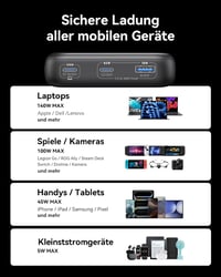 INIU 25000 mAh Laptop PowerBank 140W USB-C MacBook iPad iPhone töltő 7