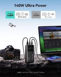 INIU 25000 mAh Laptop PowerBank 140W USB-C MacBook iPad iPhone töltő 3