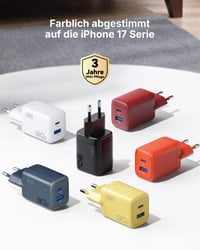 Rýchlonabíjačka INIU 30W GaN USB-C, 2 ks v čiernej farbe, s 1,5 m 60W káblom, duálny port, pre iPhone 17 16 Pro, iPad, MacBook Air, Galaxy S26, Pixel, Xiaomi 7