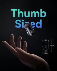 INIU 60W szivargyújtós autós töltő USB-C+USB-A, 1 m 100W kábellel 5