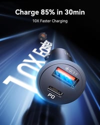 INIU 60W szivargyújtós autós töltő USB-C+USB-A, 1 m 100W kábellel 3