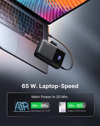 INIU power bank 65 W – 20000 mAh, beépített USB-C kábellel 3