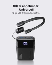 INIU power bank 65 W – 20000 mAh, beépített USB-C kábellel 8