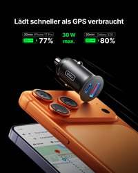 Nabíjačka do auta INIU, 60W, USB-C PD 3.0 + USB-A QC 3.0, Rýchlonabíjací adaptér do zapaľovača, kompatibilná s iPhone 16 15 14, Samsung Galaxy S24, iPad 2