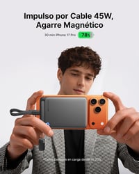 INIU Qi2 mágneses power bank 10000 mAh 45 W, USB-C kábellel és állvánnyal 3