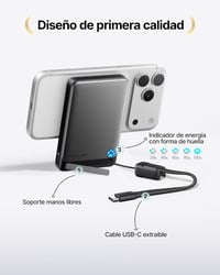 INIU Qi2 mágneses power bank 10000 mAh 45 W, USB-C kábellel és állvánnyal 5