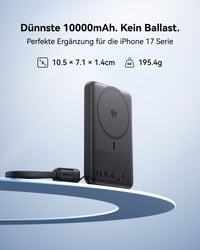 Baterie externă INIU MagSafe Qi2.2 25W, 10000 mAh, subțire, pentru telefon mobil 2