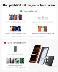 Baterie externă INIU MagSafe Qi2.2 25W, 10000 mAh, subțire, pentru telefon mobil 6
